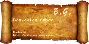 Boskovics Gábor névjegykártya