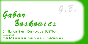 gabor boskovics business card